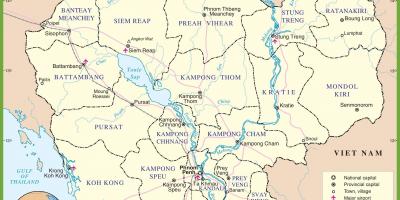 નકશો કંબોડિયા રાજકીય